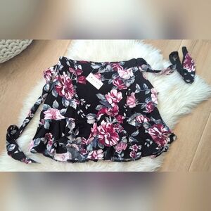 NWT LA Hearts Pacsun Floral Wrap Ruffle Mini Skirt